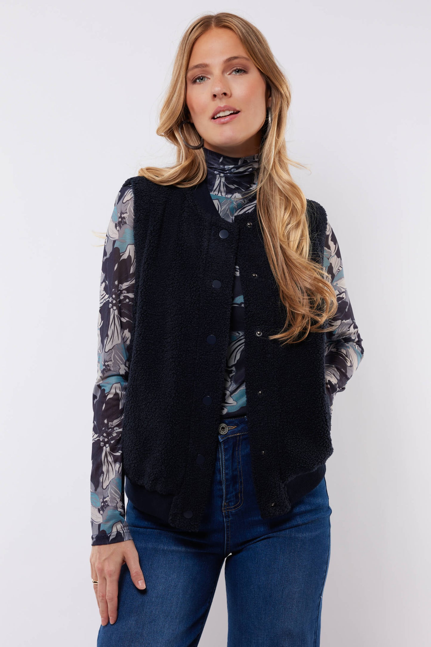 C&S gilet Giselle midnight blue
