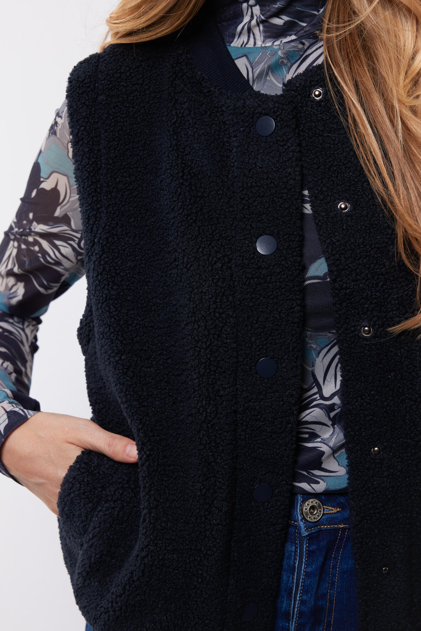 C&S gilet Giselle midnight blue