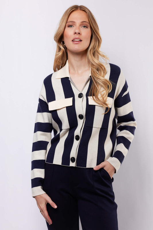 C&S vest Cecillia midnight blue/sand