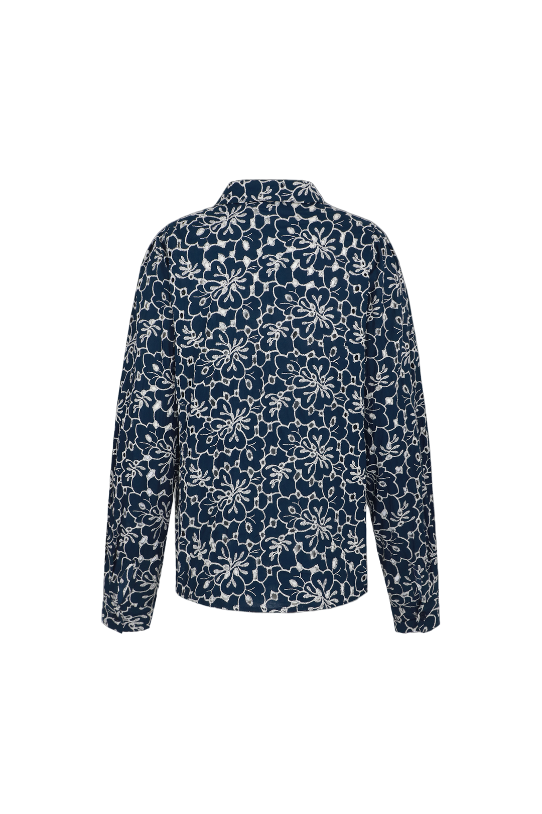 C&S blouse Louisa midnight blue/offwhite