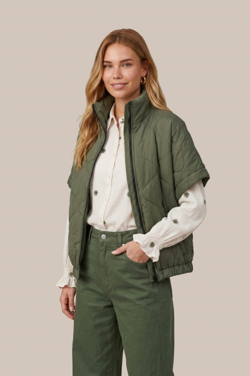 CS The Label gilet Ondra dark olive