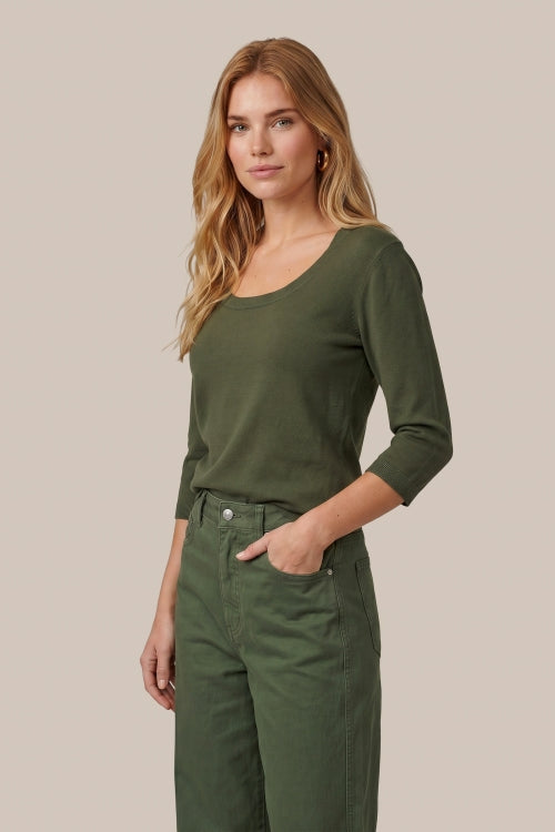 CS The Label trui Ann knit dark olive