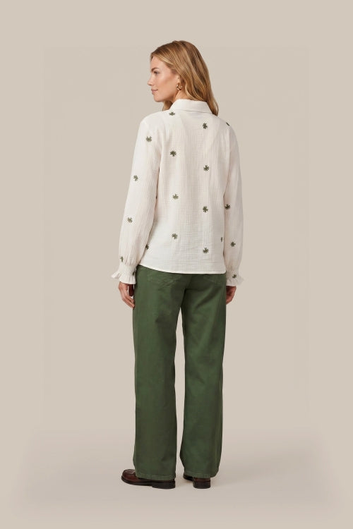 CS The Label blouse Lancy offwhite/dark olive
