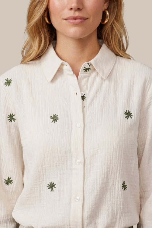 CS The Label blouse Lancy offwhite/dark olive