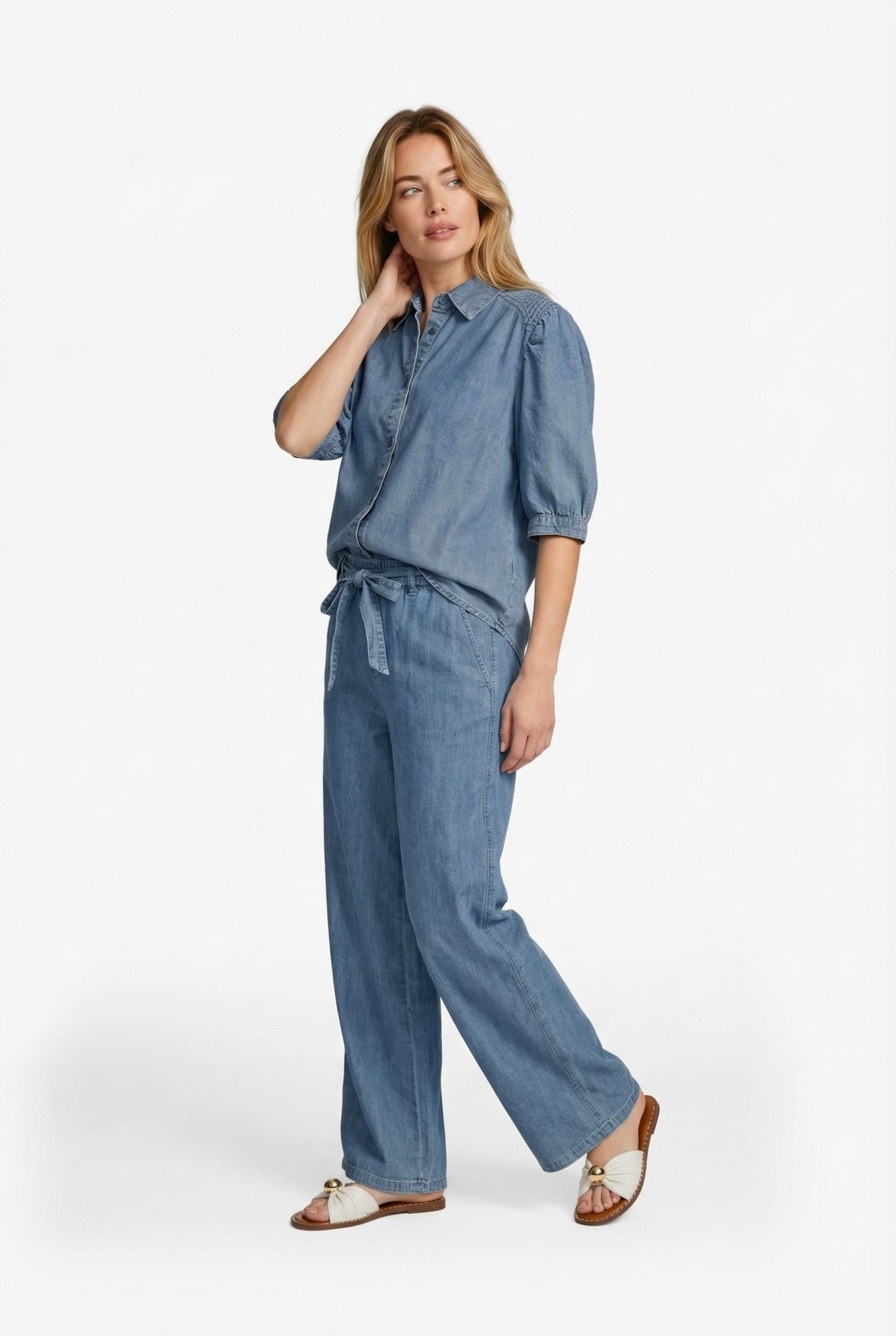 CS The Label broek Petrissa denim light blue