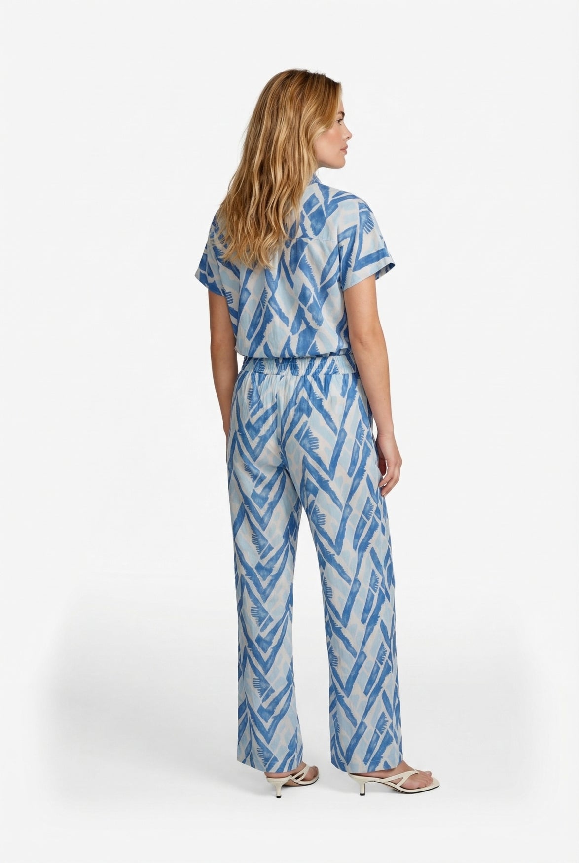 CS The Label blouse Lene sand/cornflower blue