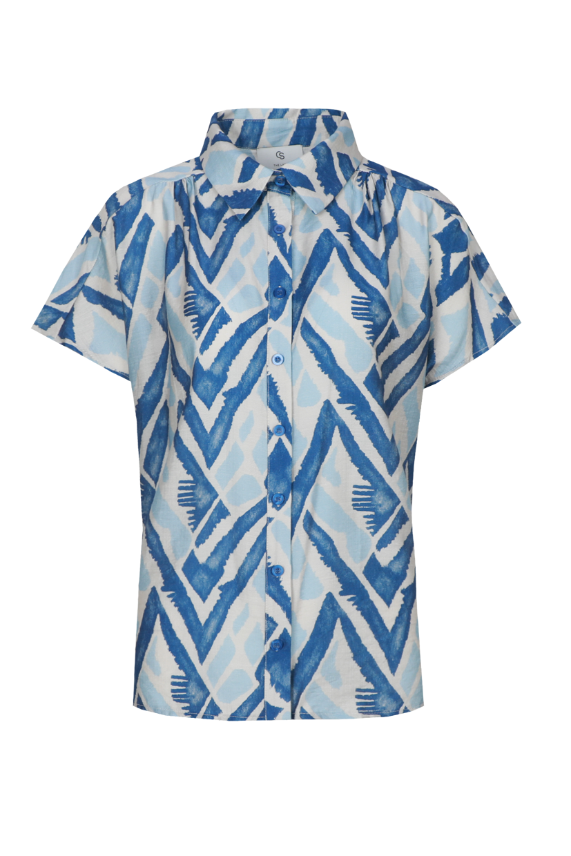 CS The Label blouse Lene sand/cornflower blue