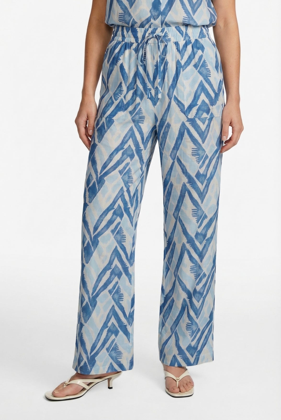 CS The Label broek Philine sand/cornflower blue
