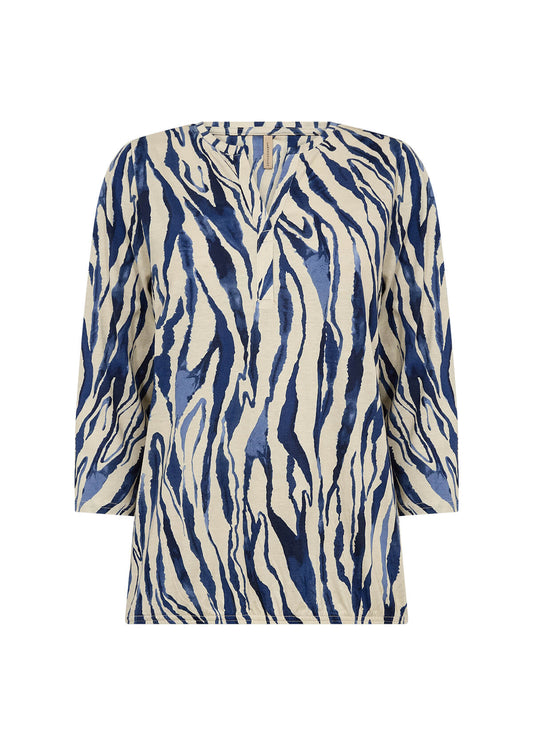 Soyaconcept top Felicity 521 blauw/zand