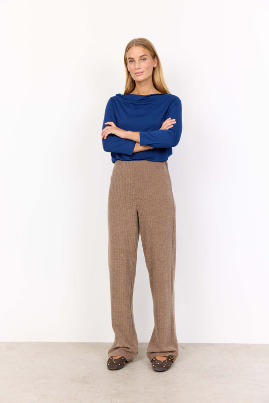 Soyaconcept broek Vinja 4 bruin/beige melange