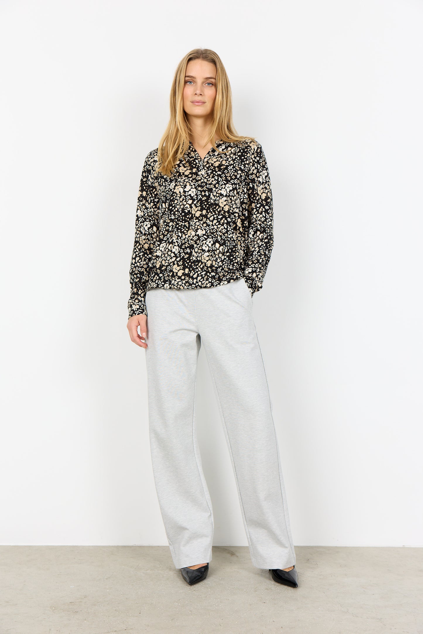 Soyaconcept top Felicity 532 zwart/beige