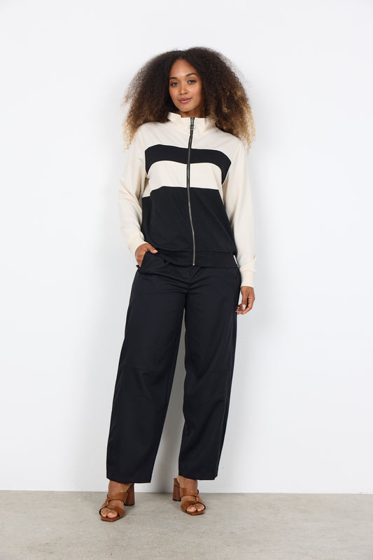 Soyaconcept vest Siham 95 zwart/roomwit