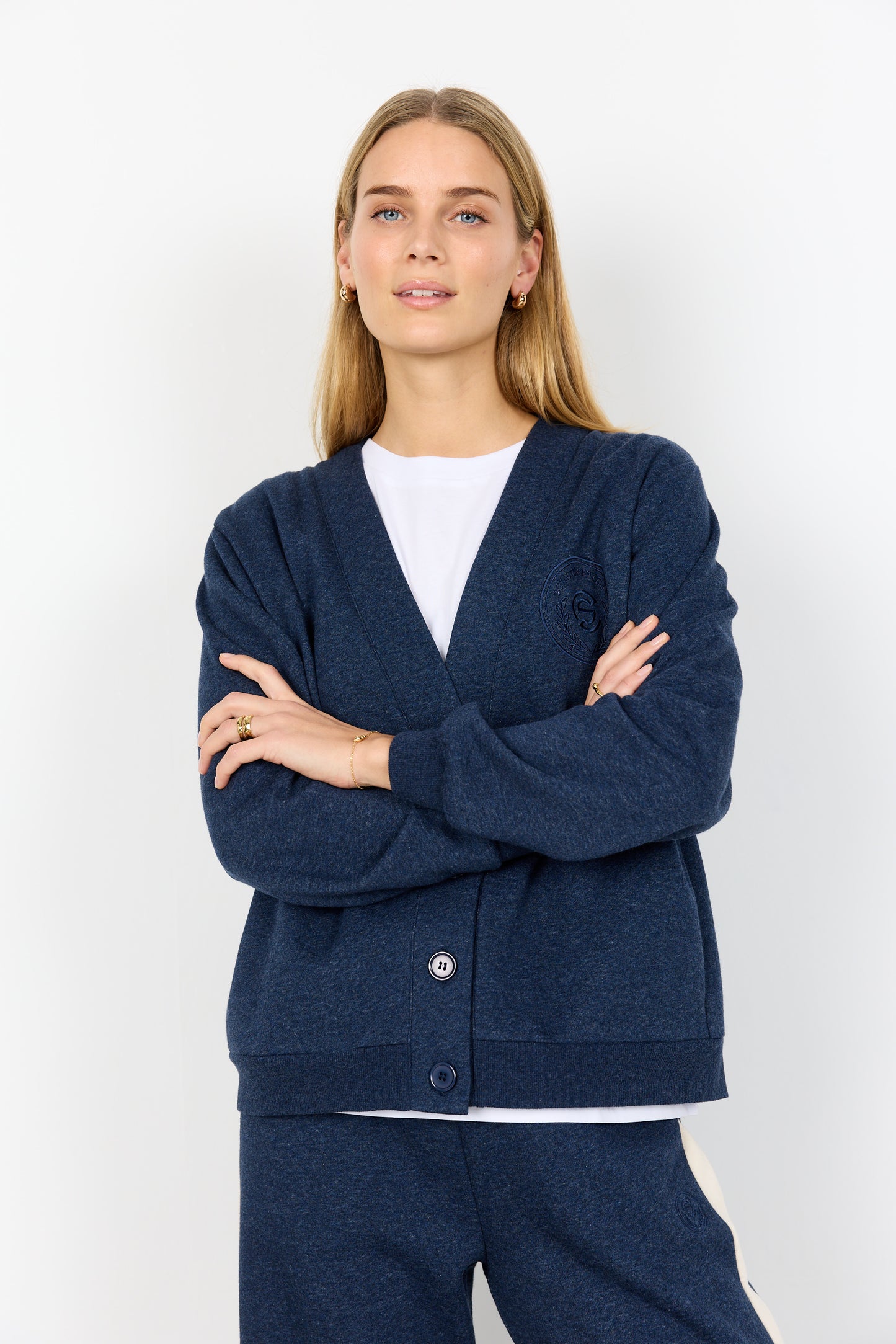 Soyaconcept vest Angelin 9 donkerblauw melange