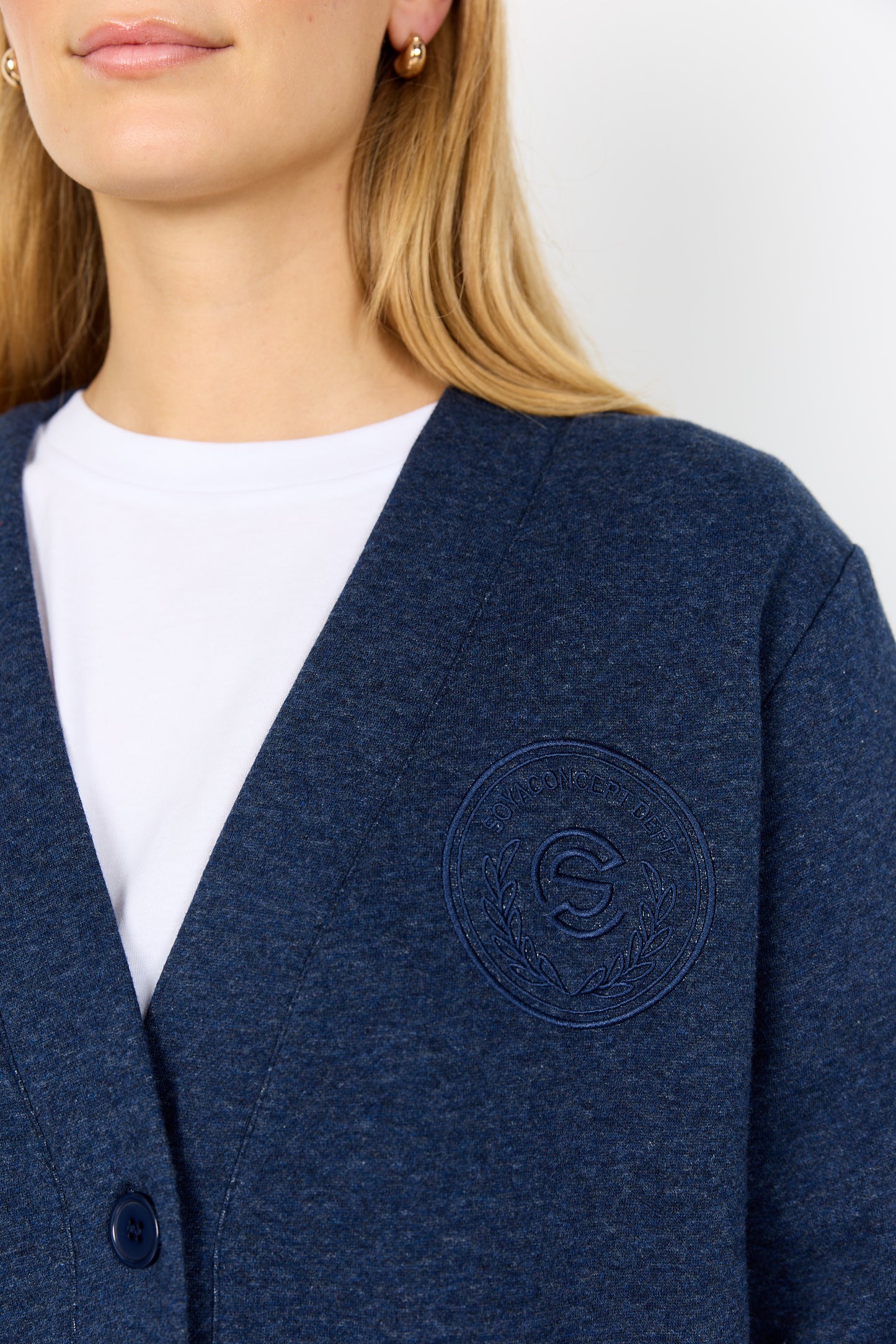 Soyaconcept vest Angelin 9 donkerblauw melange