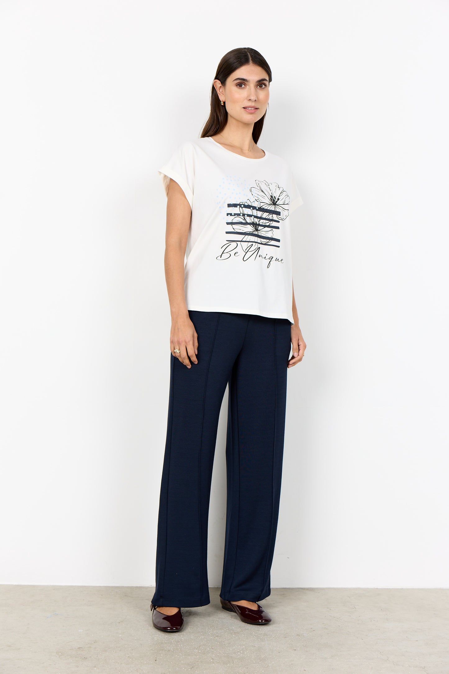 Soyaconcept T-shirt Rina FP 15 offwhite/blauw