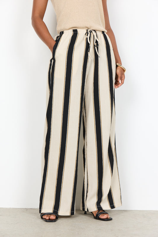 Soyaconcept broek Finja 2 zand/zwart/olijfgroen