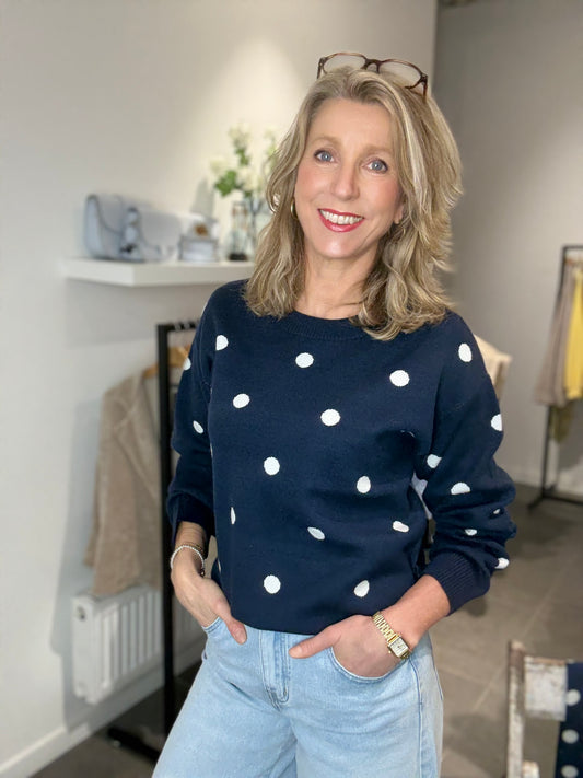 Freequent trui Flow navy blazer/offwhite