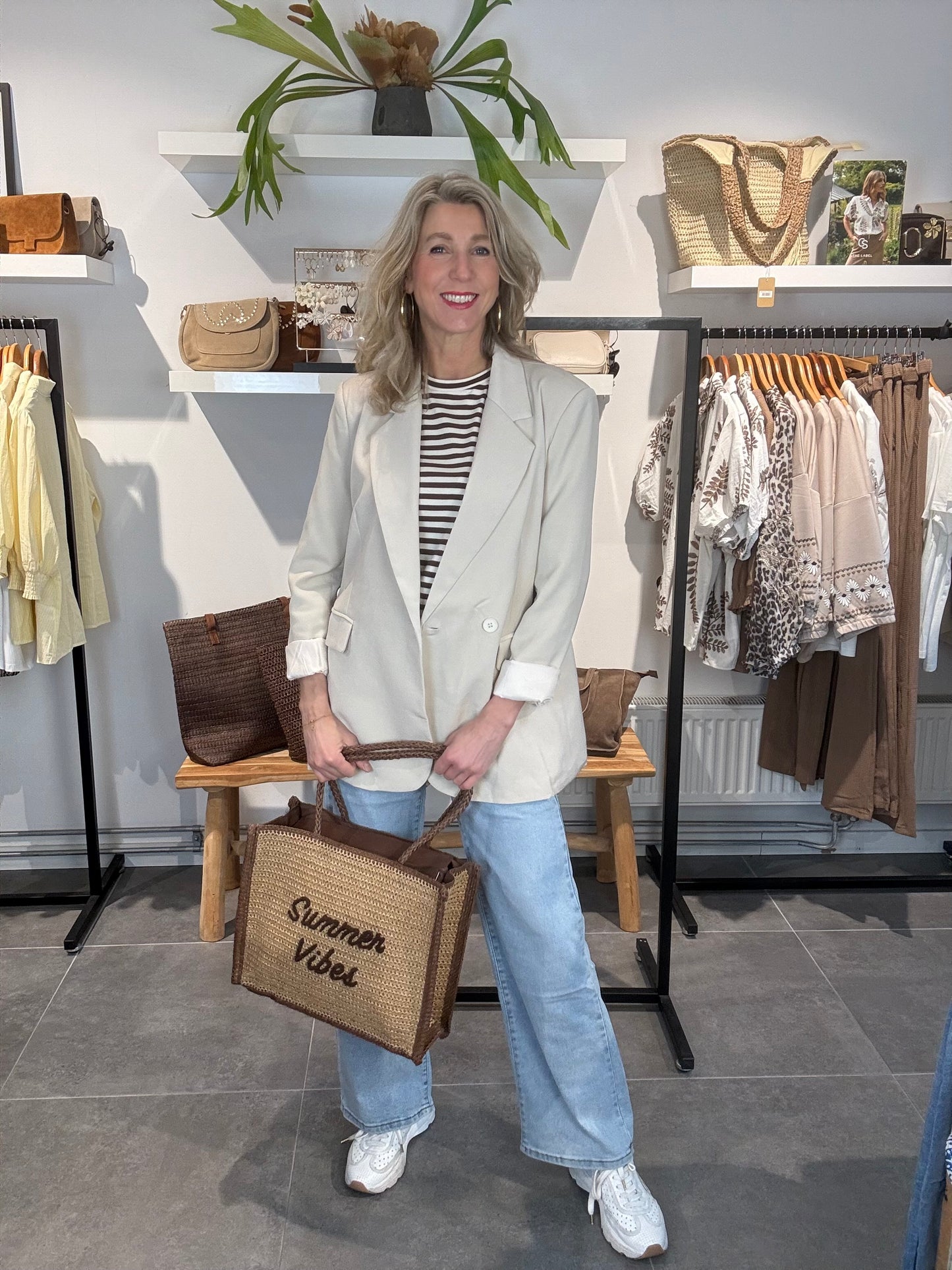 Lucce blazer oversized split/double breasted zand