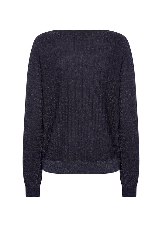 Soyaconcept top Violetta 2 sparkle donkerblauw