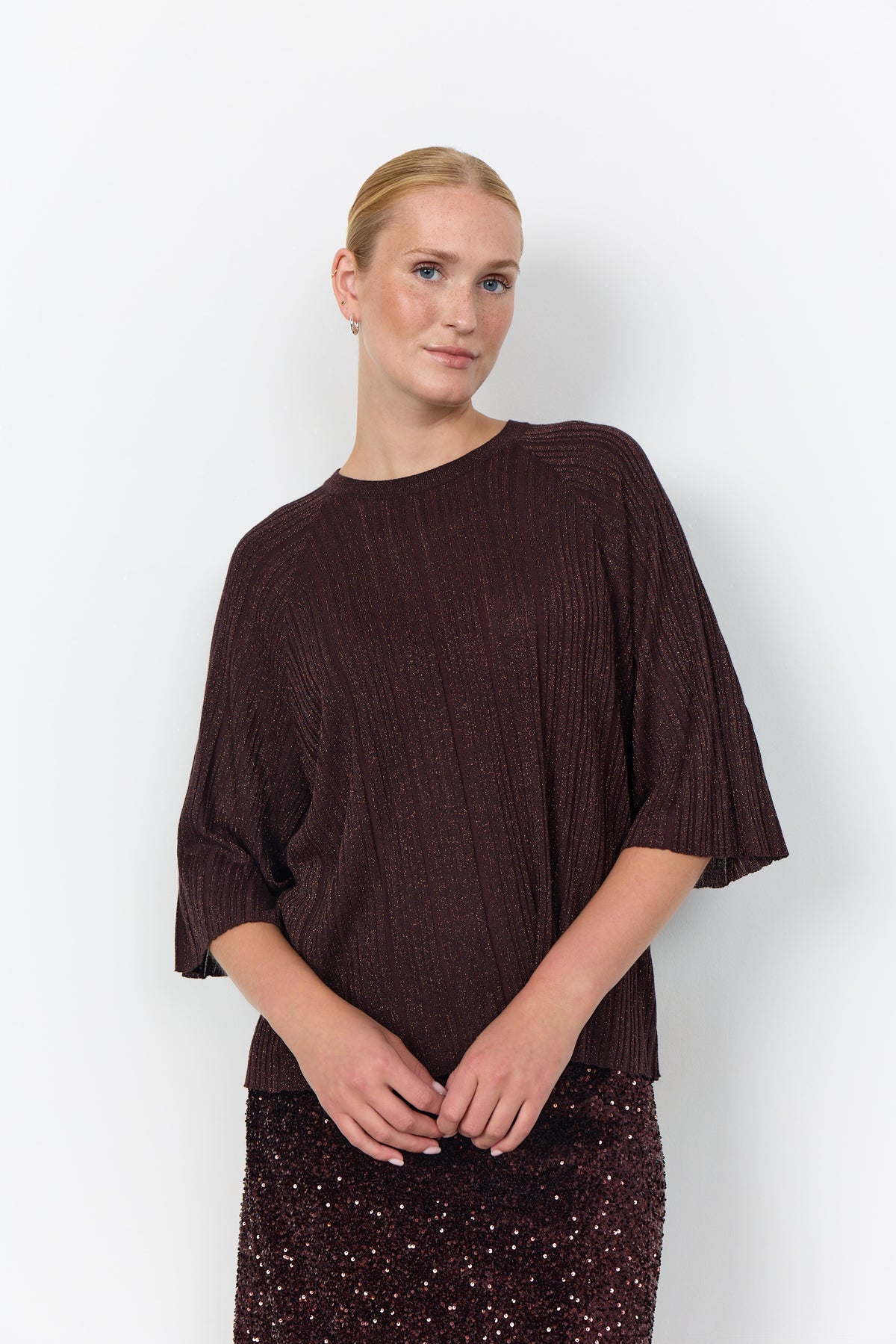 Soyaconcept top Violetta 4 bruin/brons