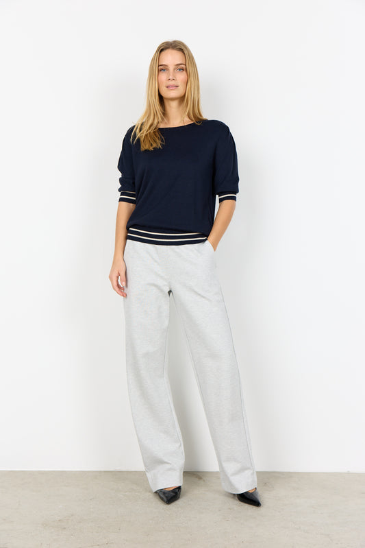 Soyaconcept trui Dollie 809 donkerblauw/roomwit