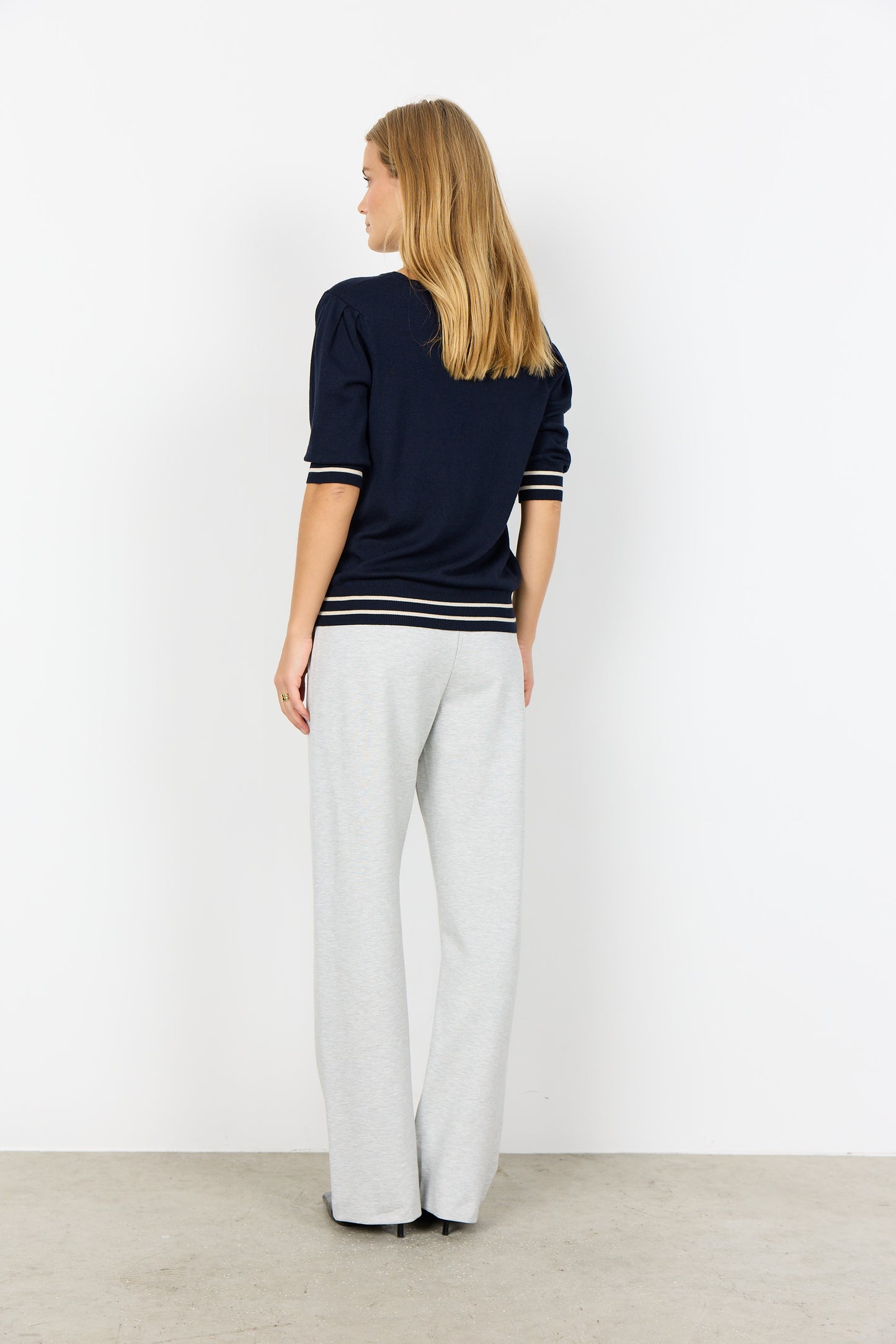 Soyaconcept trui Dollie 809 donkerblauw/roomwit