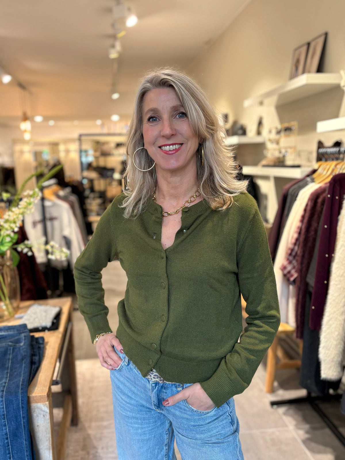 ZB vest Gracelyn moos melange