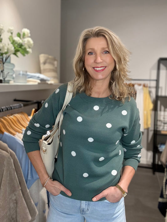 Freequent trui Flow dark forest/offwhite