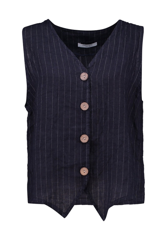 ZB gilet linnen Sinjaa navy