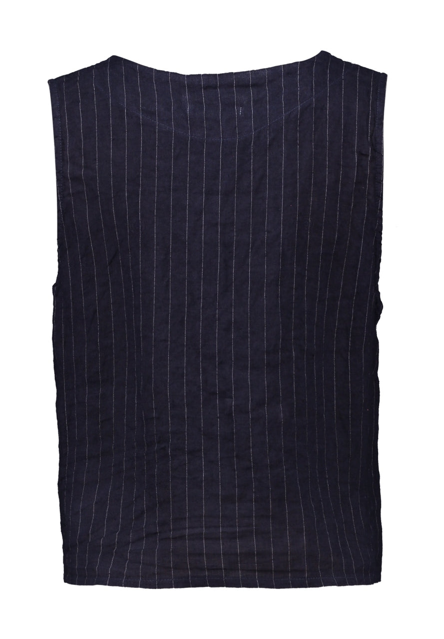 ZB gilet linnen Sinjaa navy
