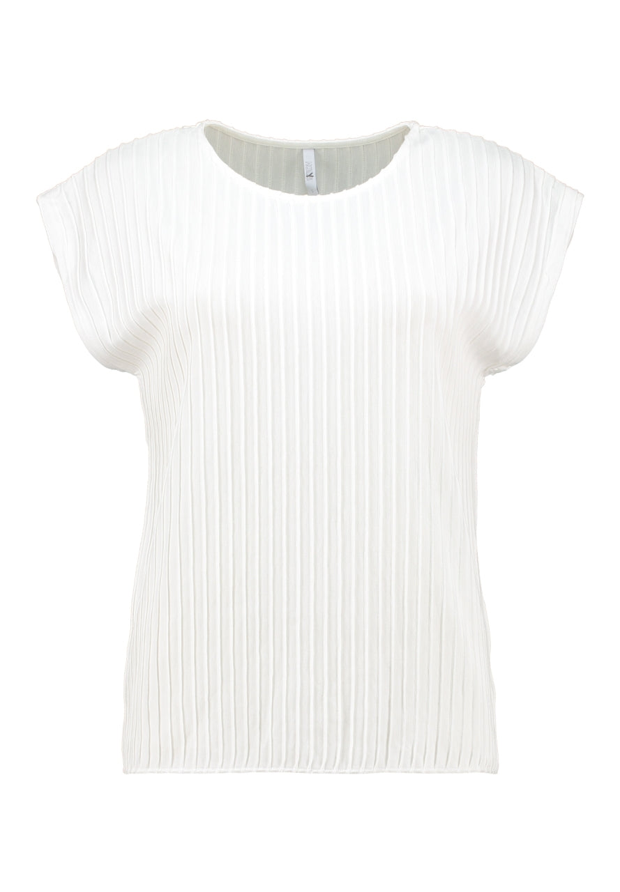 HL T-shirt ribbel Naila roomwit