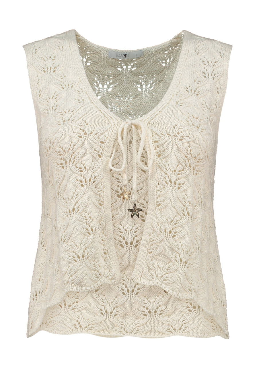 HL gilet ajour gebreid Arielle cream