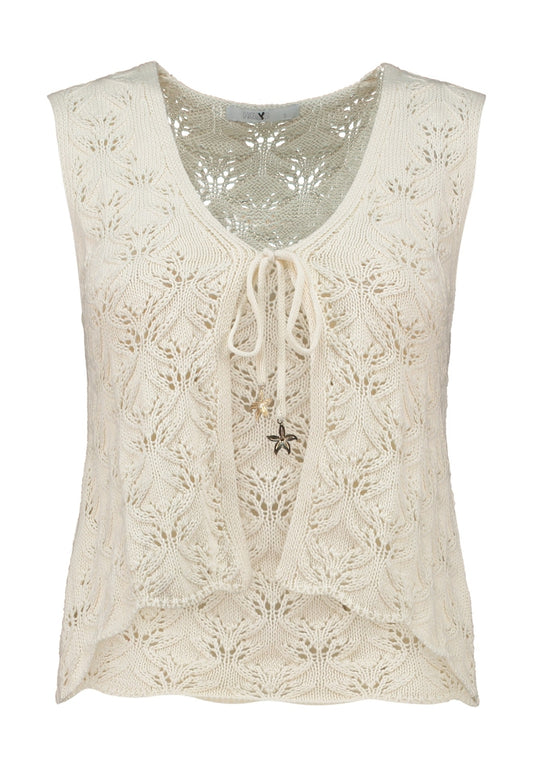 HL gilet ajour gebreid Arielle cream