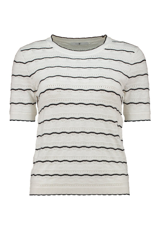 HL trui Lilo white/black stripe