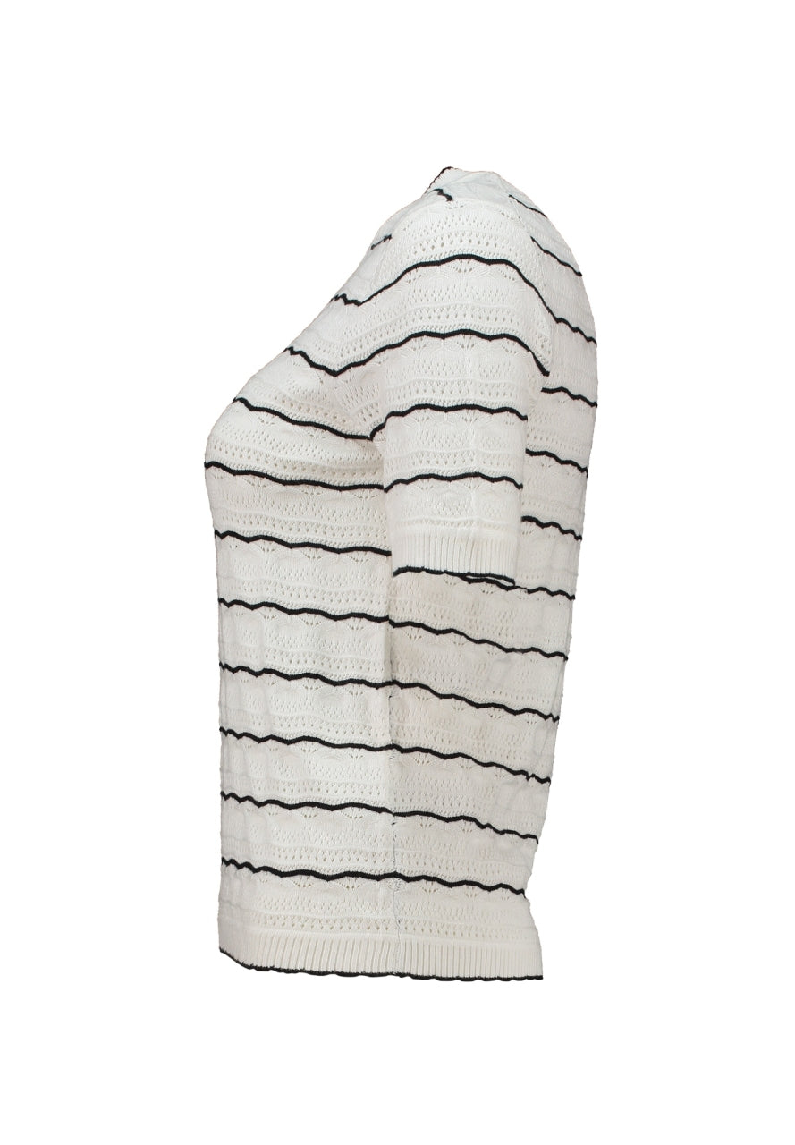 HL trui Lilo white/black stripe