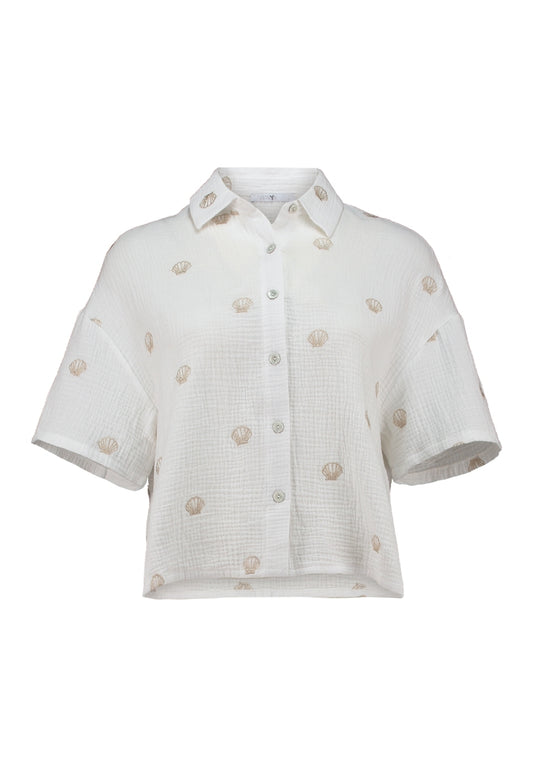 Hailyes blouse Shell white/gold