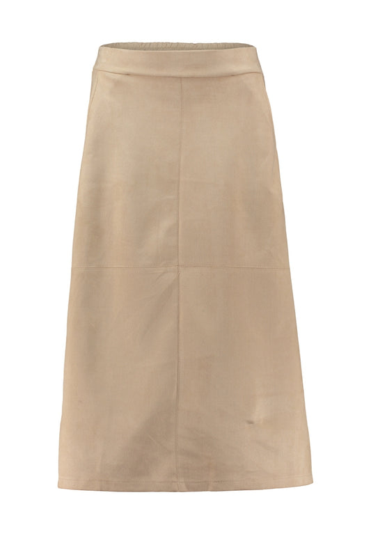 ZB-rok Lilyy beige, A-lijn midi met elastische taille