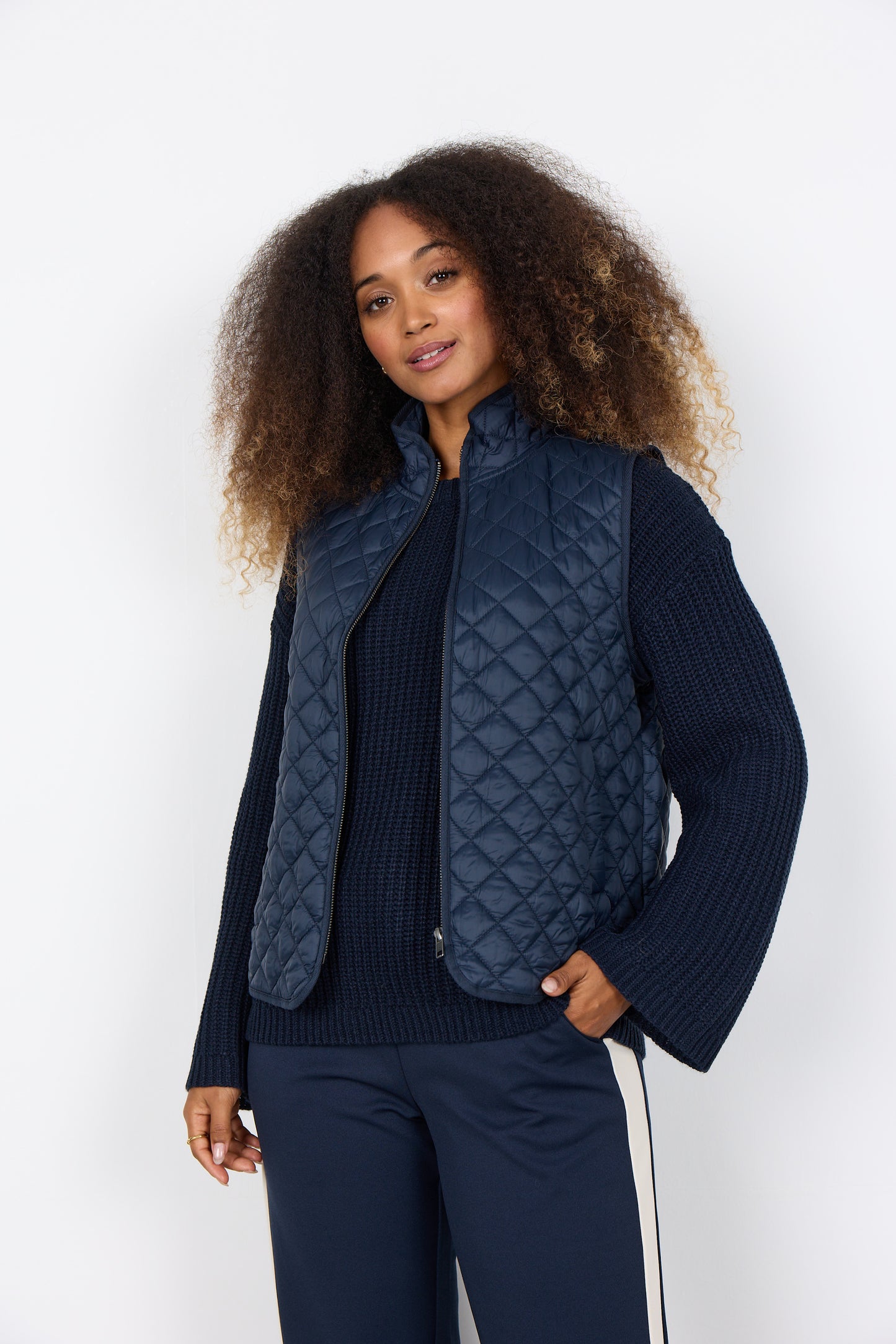 Soyaconcept gilet Benete 1 donkerblauw