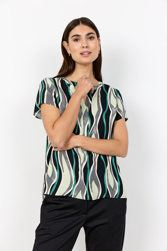 Soyaconcept top Cammi 1 jadegroen/zwart