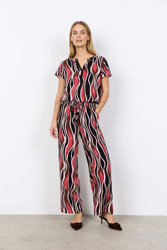 Soyaconcept broek Cammi 3B roze/zwart