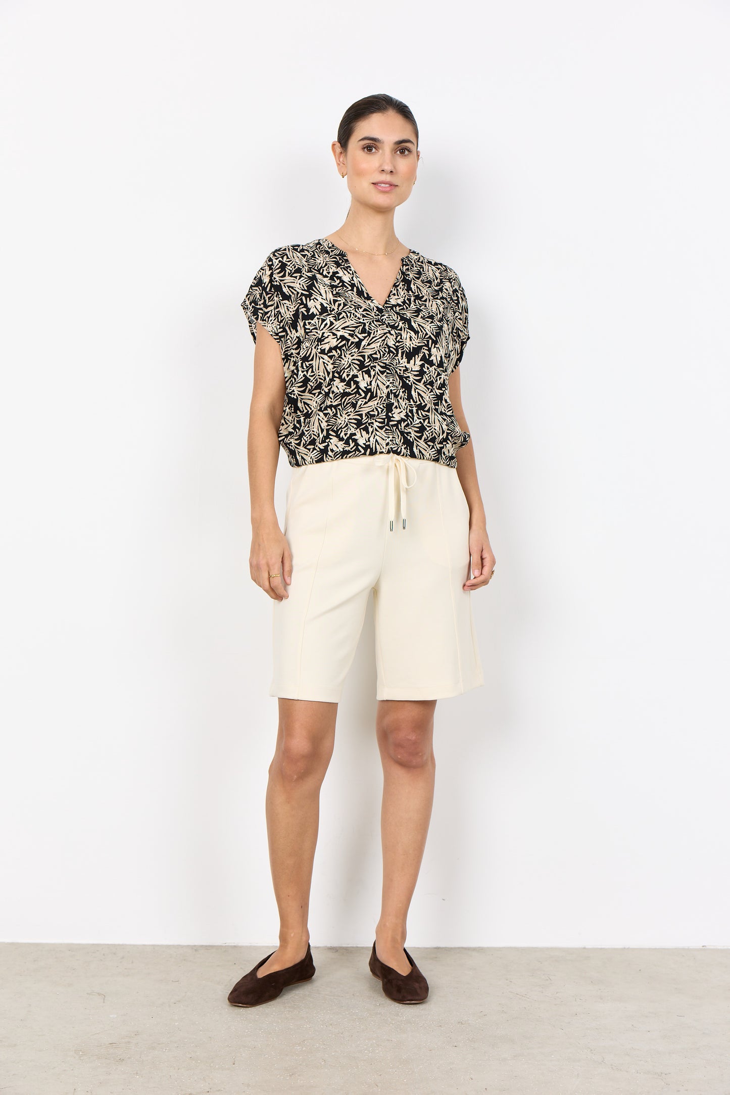 Soyaconcept top Faye 2 zwart/zand