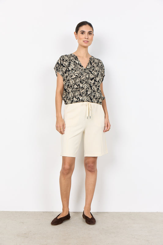 Soyaconcept top Faye 2 zwart/zand