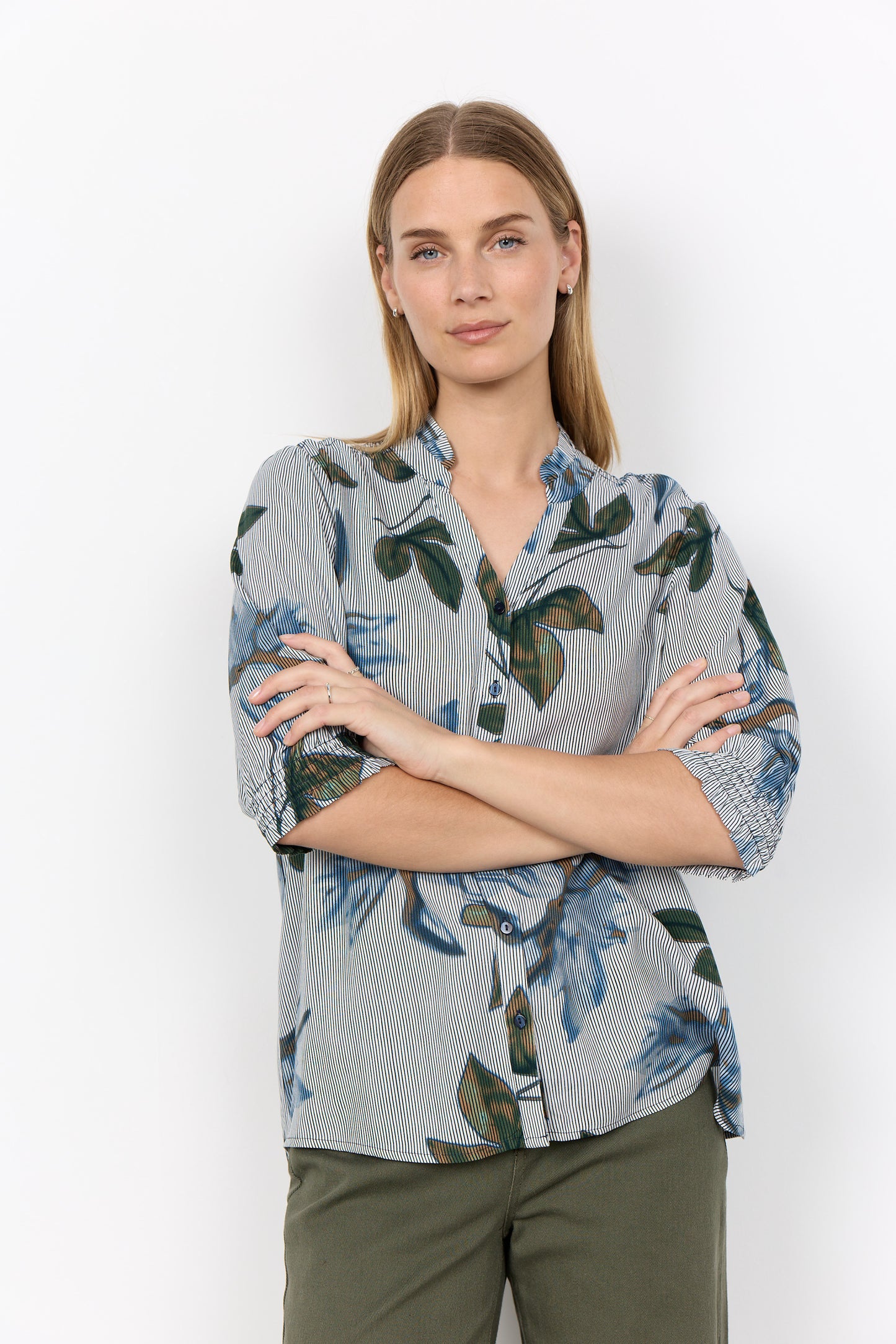 Soyaconcept blouse Gina 1 blauw/army mix