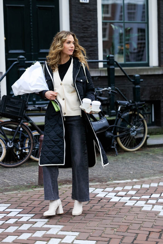 Ivy Beau jas Roya black/cream