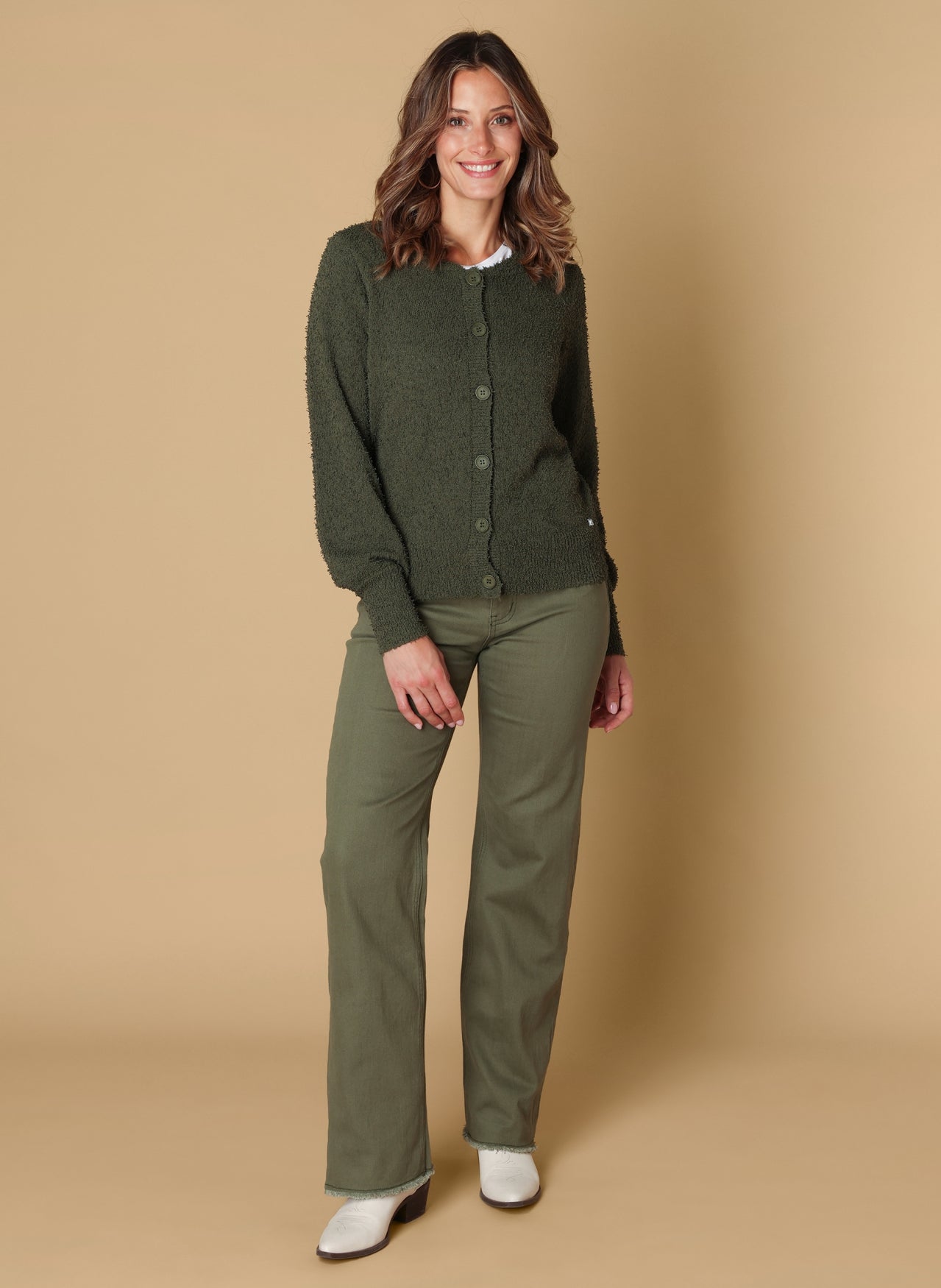 Ivy Beau vest Silke olive