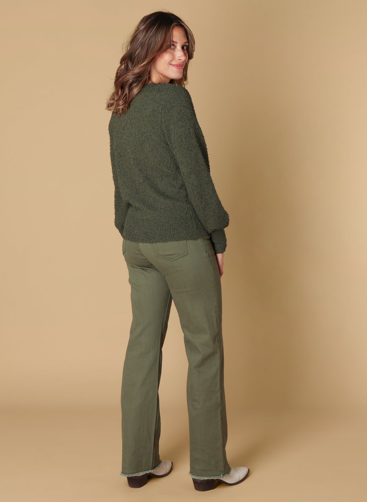 Ivy Beau vest Silke olive