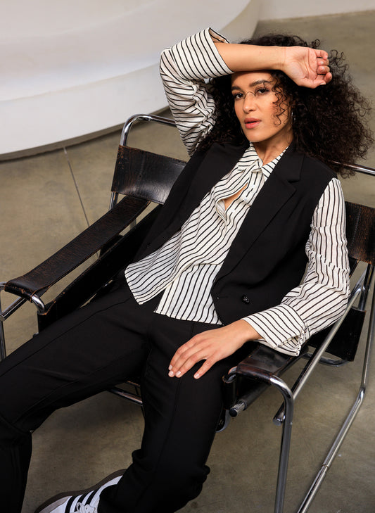 Ivy Beau blouse Syra offwhite/black
