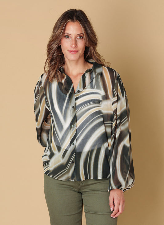 Ivy Beau blouse Sirien olive multicolour