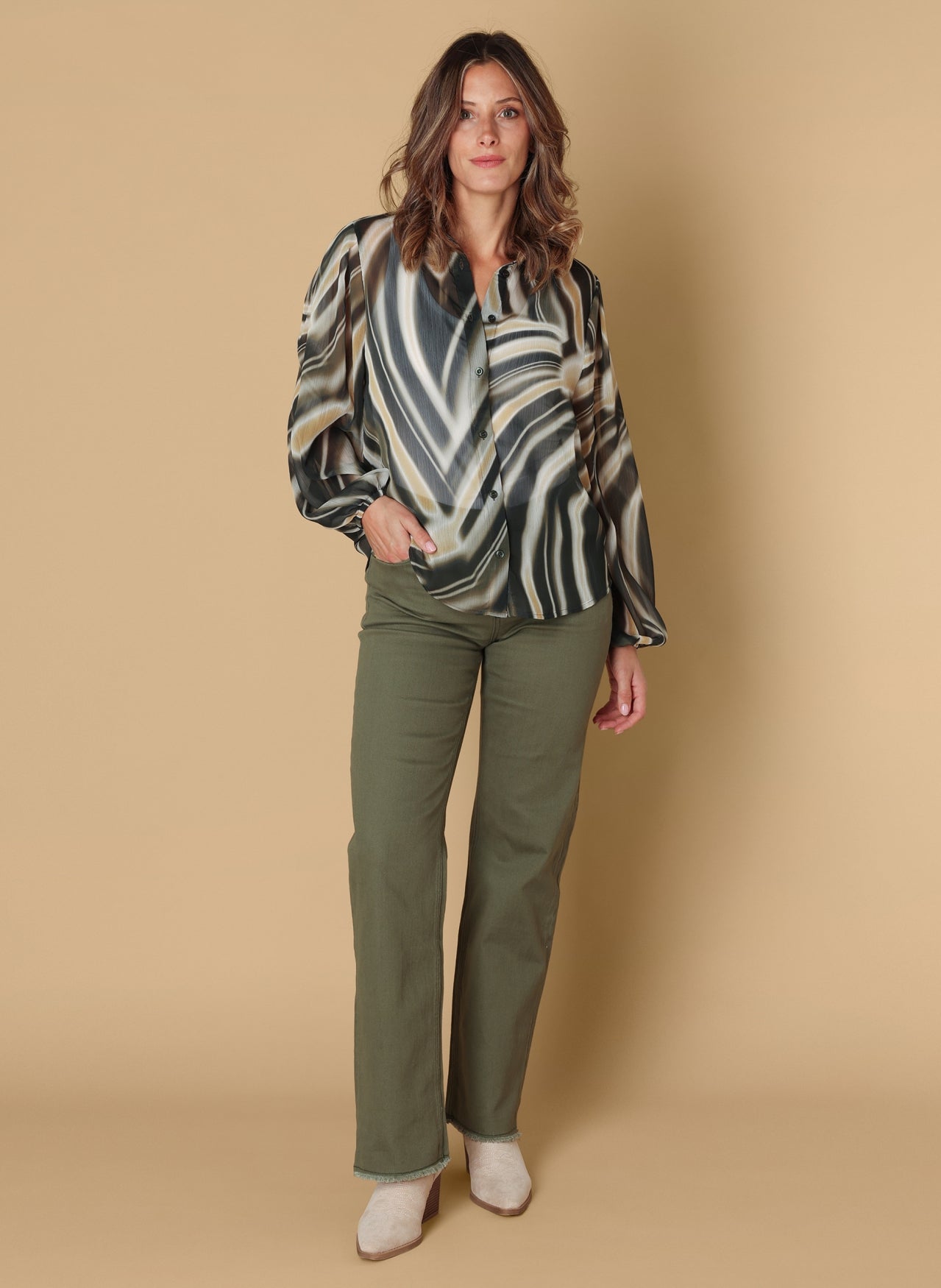 Ivy Beau blouse Sirien olive multicolour