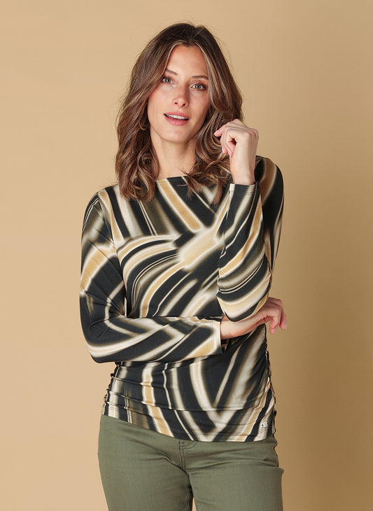 Ivy Beau top Savanna olive/multicolour
